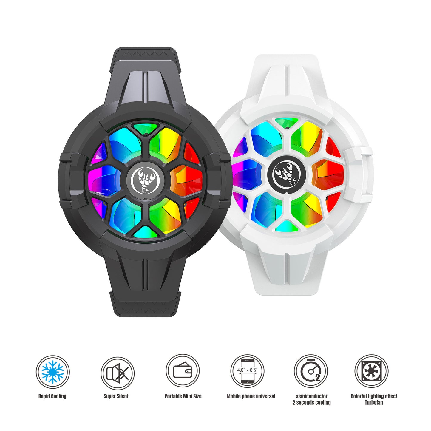 Extreme Wind Cooling Gaming Phone Radiator - RGB Back Clip Semiconductor Cooler with High-Speed Fan