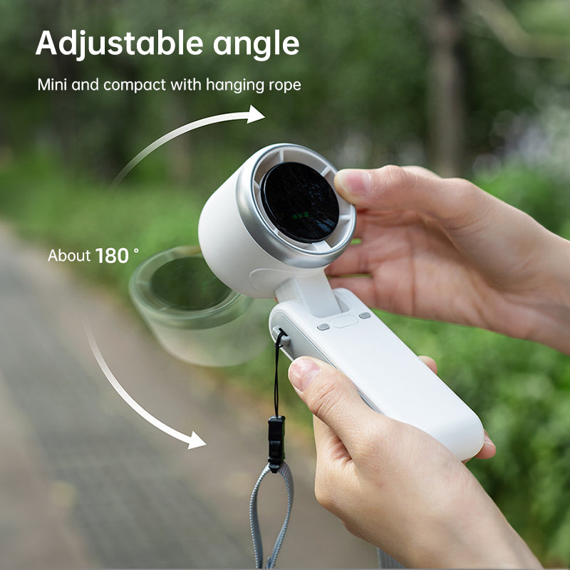 Portable Handheld Fan - Foldable USB Rechargeable Mini Electric Fan with Digital Display