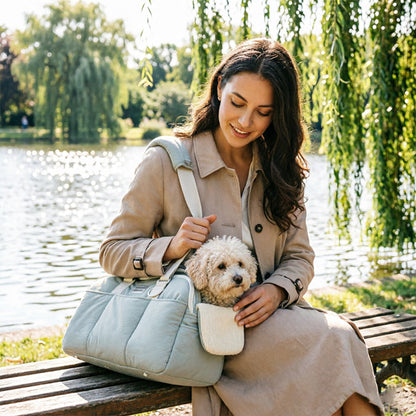 Winter Warm Soft-Sided Cat Carrier Bag - Portable Breathable Shoulder Pet Tote with Mat