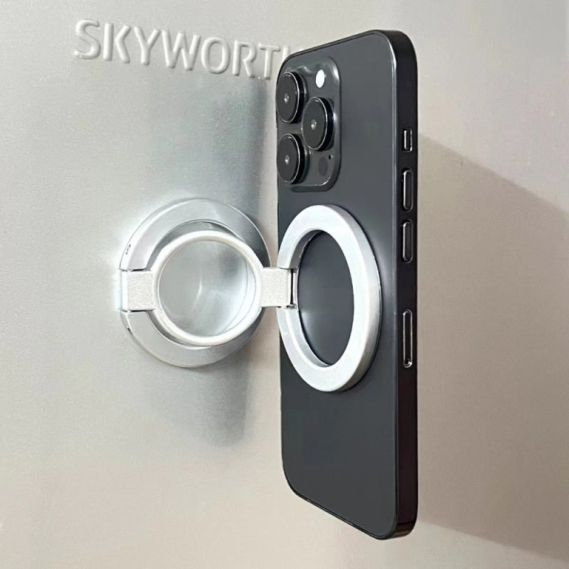 Dual-Sided Magnetic Ring Holder Stand for iPhone MagSafe - Adjustable Metal Desktop Kickstand Grip