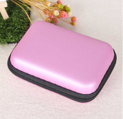 Hard EVA Portable Travel Storage Case for Earphone, Data Cable & Hard Drive - Zipper Pouch Box