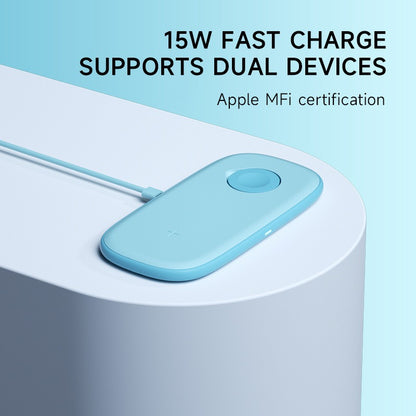 Ultra-Thin 2-in-1 Wireless Charging Pad - Dual Fast Charging Station for iPhone & Apple Watch