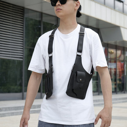 Medieval Leather Underarm Shoulder Bag - Anti-Theft Double Holster Phone Pouch