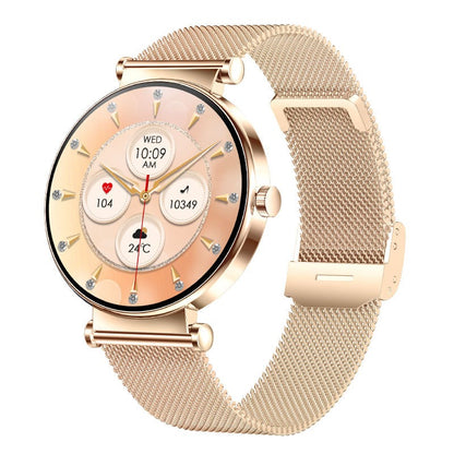 Y16 Ultra-Thin Women's Smart Watch - AMOLED Always-On Display with 466x466 HD Resolution & Mesh Strap