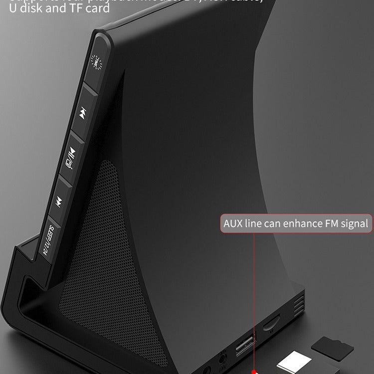 3-in-1 Wireless Charger & Bluetooth Speaker - Desktop Alarm Clock with Phone Holder Stand