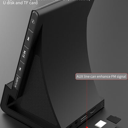 3-in-1 Wireless Charger & Bluetooth Speaker - Desktop Alarm Clock with Phone Holder Stand