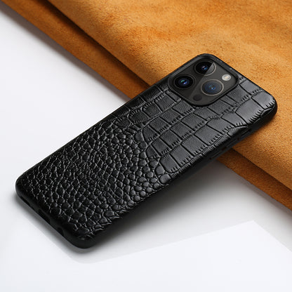 Luxury Crocodile Pattern Genuine Leather Phone Case for iPhone 14 13 12 11 Pro Max - Premium Slim Back Cover