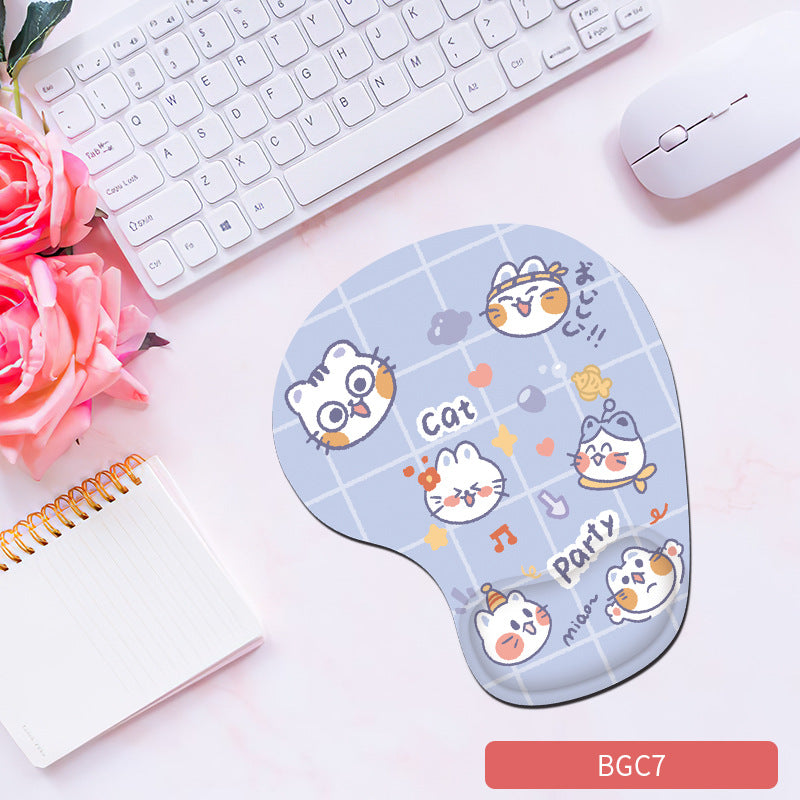 Cute Bunny Silicone Wrist Rest Mouse Pad - Soft Ergonomic Non-Slip Hand Support Pad for Gaming