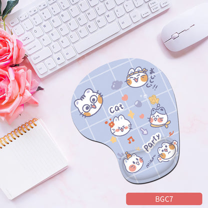Cute Bunny Silicone Wrist Rest Mouse Pad - Soft Ergonomic Non-Slip Hand Support Pad for Gaming
