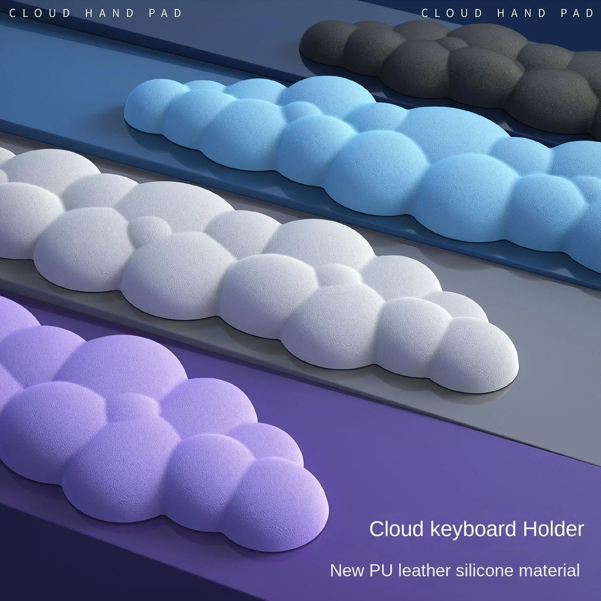 Cloud Memory Foam Keyboard & Mouse Wrist Rest Set - Ergonomic Anti-Slip Desktop Wrist Support Pad for Office & Gaming