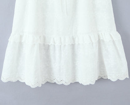 Women's Chic Lace Patchwork Maxi Skirt - Graceful White Summer Bottoms