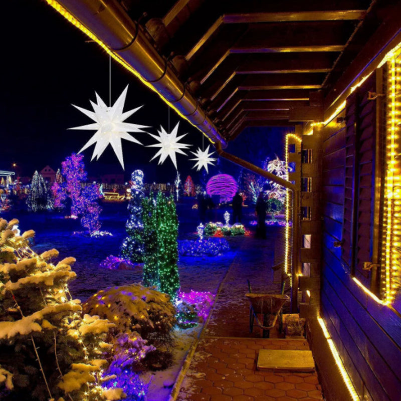 3D XXL LED Star Window Light (60cm) – Warm Glow | Hanging Christmas Decoration with Timer (IP44)