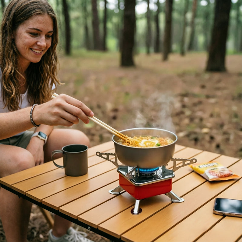 Ultra-Light Foldable Outdoor Camping Gas Stove - Split Backpacking Burner with Hose