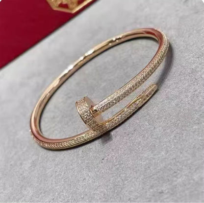 Unisex Fashion Nail Cuff Bracelet in Silver Tone