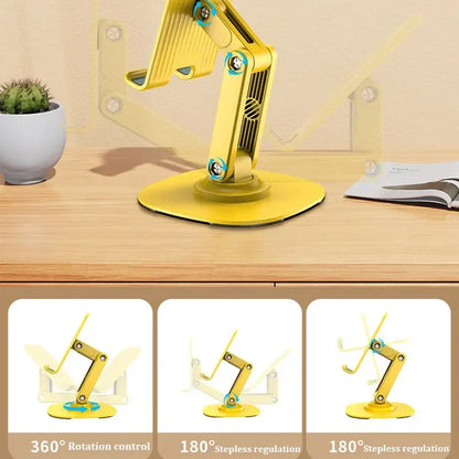 Foldable Rotating Phone Stand - Adjustable Desktop Tablet & Smartphone Holder Support