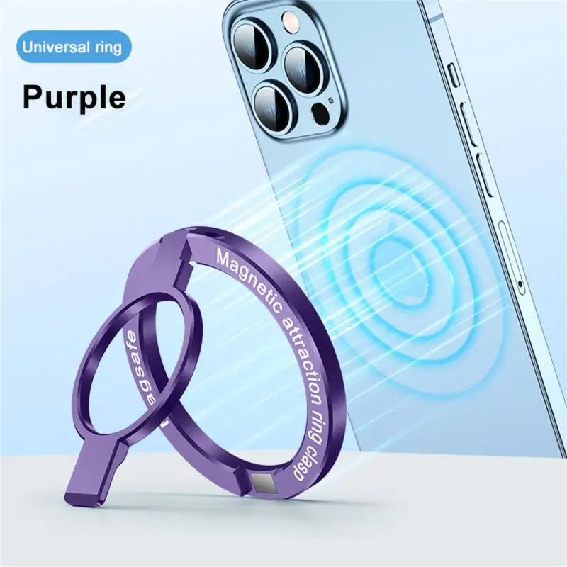 Magnetic Finger Ring Stand Holder Grip for iPhone 15 14 13 12 Pro Max - Zinc Alloy Non-Adhesive MagSafe Kickstand