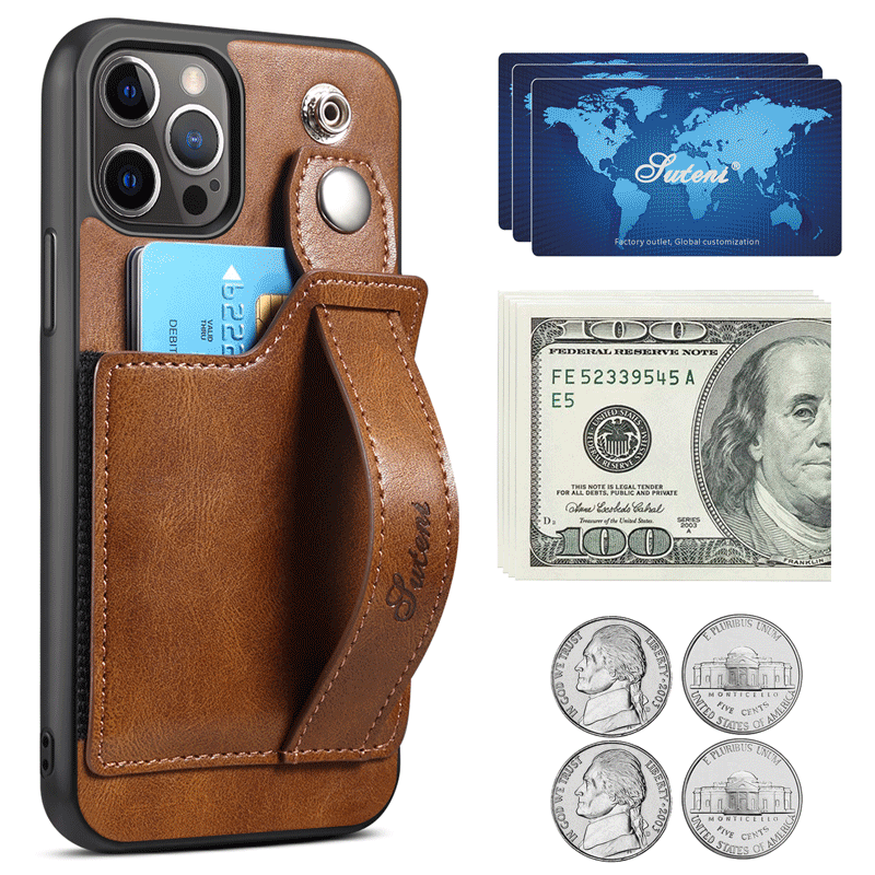 Premium Leather Wallet Phone Case for iPhone 14 Pro Max - Multi-Card Holder & Money Pocket Back Cover