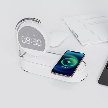 3-in-1 Multifunctional Digital Alarm Clock with Wireless Charger & Night Light - Desktop Charging Station Stand