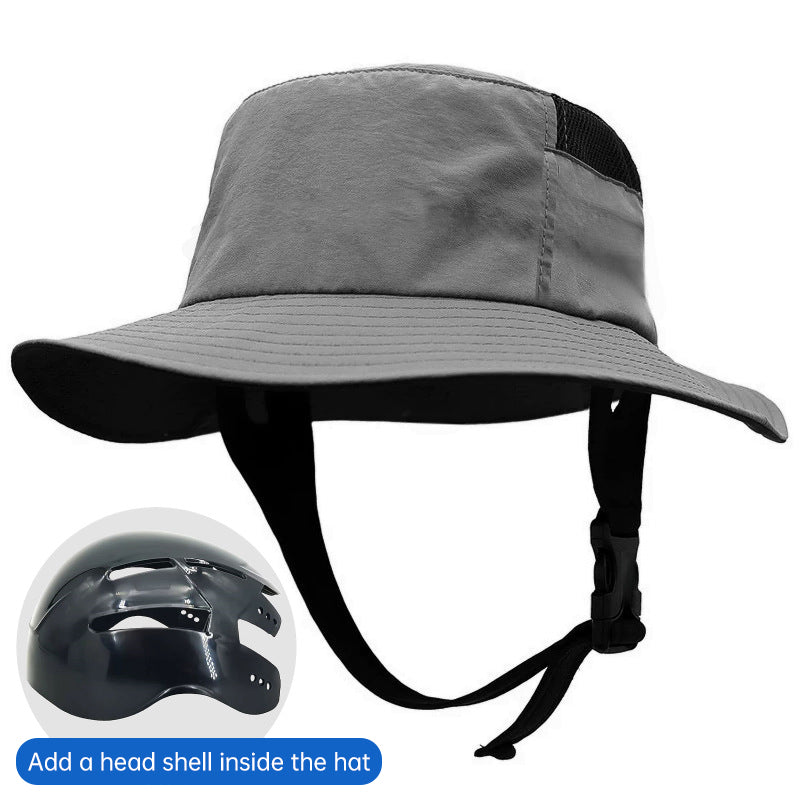 Breathable Outdoor Safety Bucket Hat with Hard Inner Shell - Detachable Cycling Protection Cap