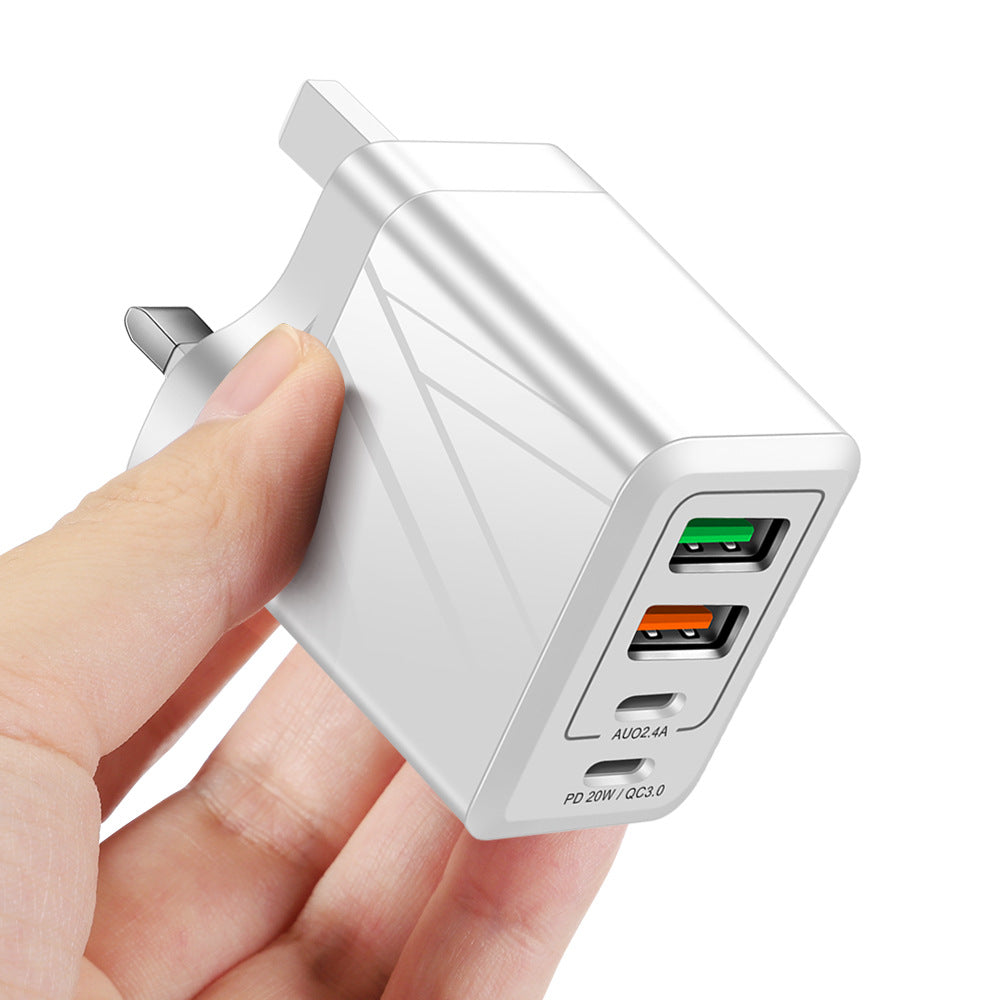 Universal 3-Port Fast Wall Charger - PD & QC3.0 Type-C + Dual USB Charging Adapter