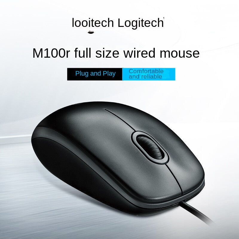 Logitech M100r Wired Mouse - Universal USB Business Mouse for Laptop, Office & Home Use