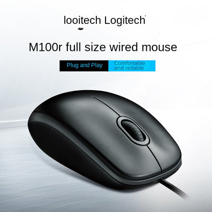Logitech M100r Wired Mouse - Universal USB Business Mouse for Laptop, Office & Home Use