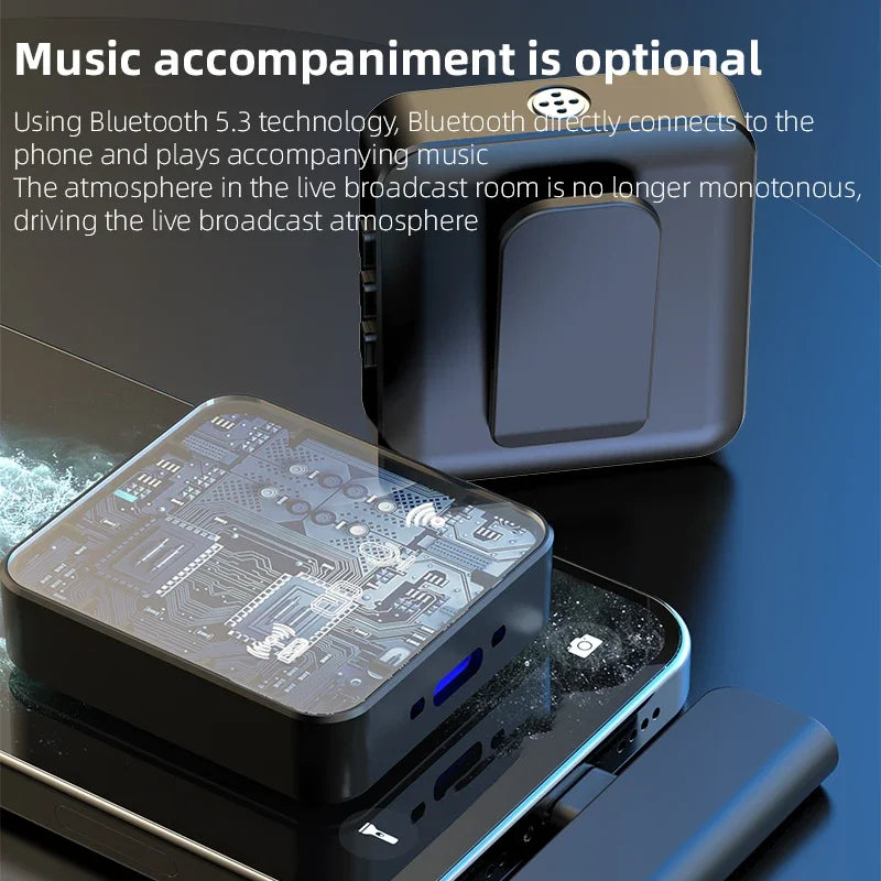 Wireless Lavalier Microphone - 2.4G Noise Reduction Clip-On Mic for Live Streaming & Video Recording