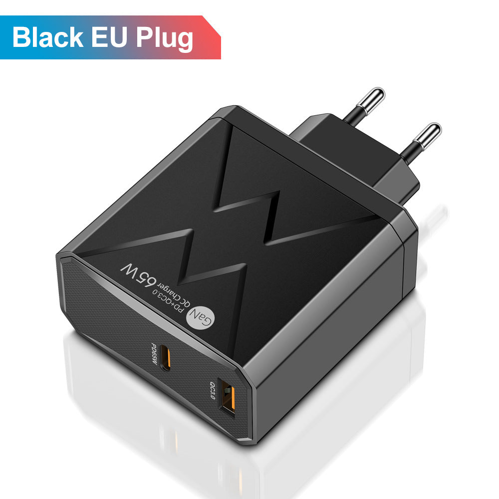 65W Gallium Nitride PD Fast Wall Charger - High-Speed Type-C Power Adapter for Smartphones & Laptops