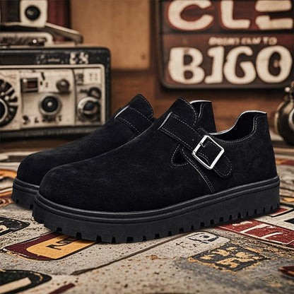Men's Thick Soled Height Increasing Board/Casual Shoes (Buckle Accent)