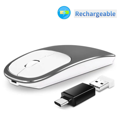 Slim Wireless Charging Mouse - 2.4G Silent Portable Optical Mouse for Laptop and Desktop Office