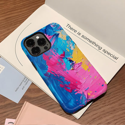 Aesthetic Ins Style Abstract Oil Painting Phone Case for iPhone 16 15 14 13 Series