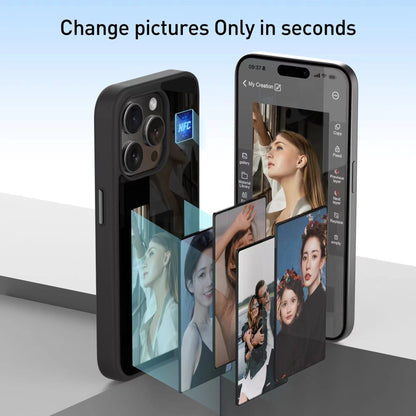 Smart E-Ink Screen NFC DIY Photo Display Phone Case for iPhone 15 14 13 Pro Max - Battery-Free Refreshable Cover
