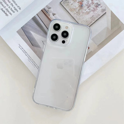 Candy Color Frame Clear Acrylic Phone Case for iPhone 15 14 13 12 Pro Max - Transparent Matte Shockproof Cover
