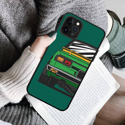 JDM Anime Sports Car Phone Case - Illustrated Racing Car Cover for iPhone 15 Series