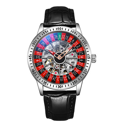 Luxury Gamble Plate Mechanical Men's Watch - Waterproof Luminous Trendy Sports Watch