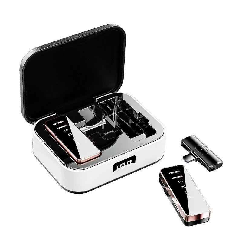 S18 Wireless Lavalier Microphone with Charging Case - Noise Reduction Digital Display Live Mic