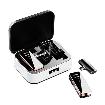 S18 Wireless Lavalier Microphone with Charging Case - Noise Reduction Digital Display Live Mic