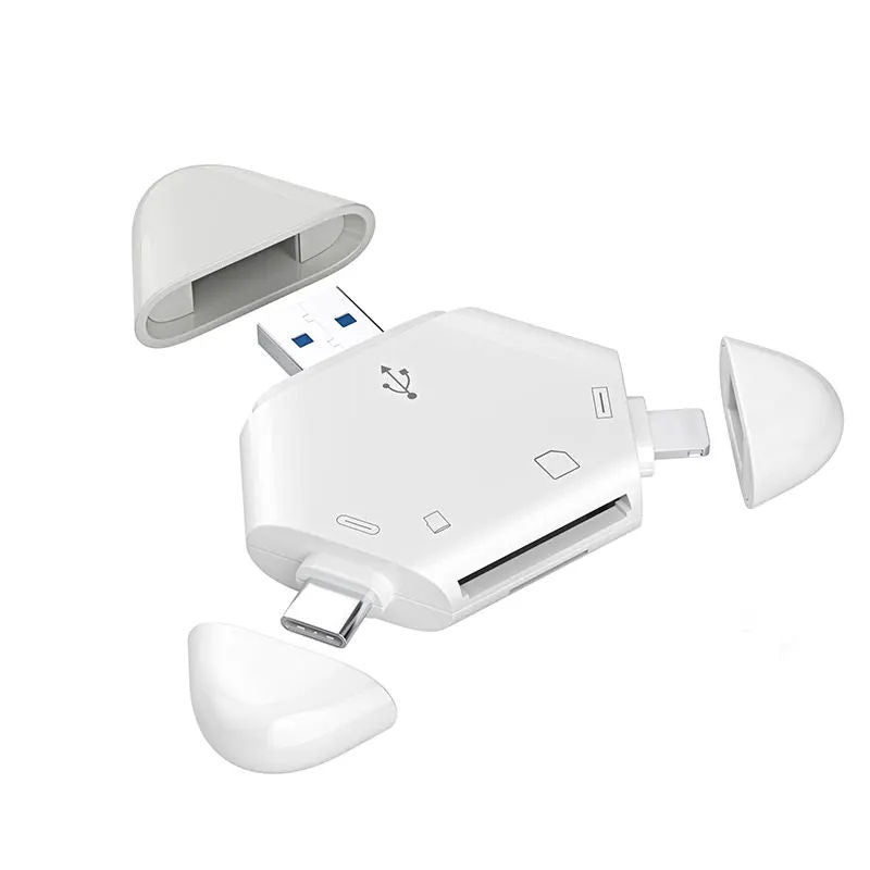 Multi-Function 3-in-1 SD/TF Card Reader Adapter - Universal Memory Card Reader for Phone, Tablet & Laptop