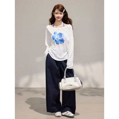 Women's 2-Piece Floral Print Long Sleeve Cardigan & Off-Shoulder Top Set