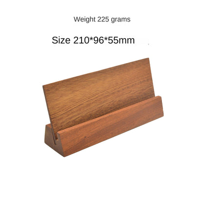 Solid Wood Desktop Display Stand - Wooden Business Card, Photo & Calendar Card Holder Base