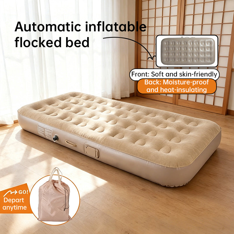 One-Touch Self-Inflating Air Mattress with Built-in Pump - Portable Camping Air Bed