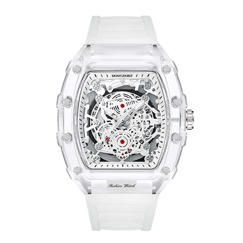 Luxury Fashion Transparent Men's Watch - Luxury Tonneau Quartz Sports Watch