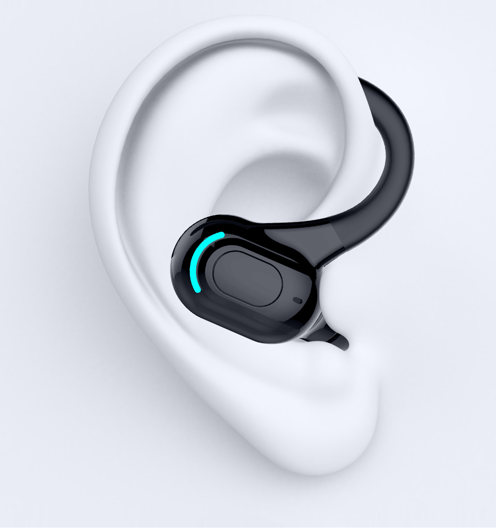 Single Ear Bluetooth Earphone - Wireless Ear-Hanging Business Headset with Noise Reduction & Waterproof Sports Design
