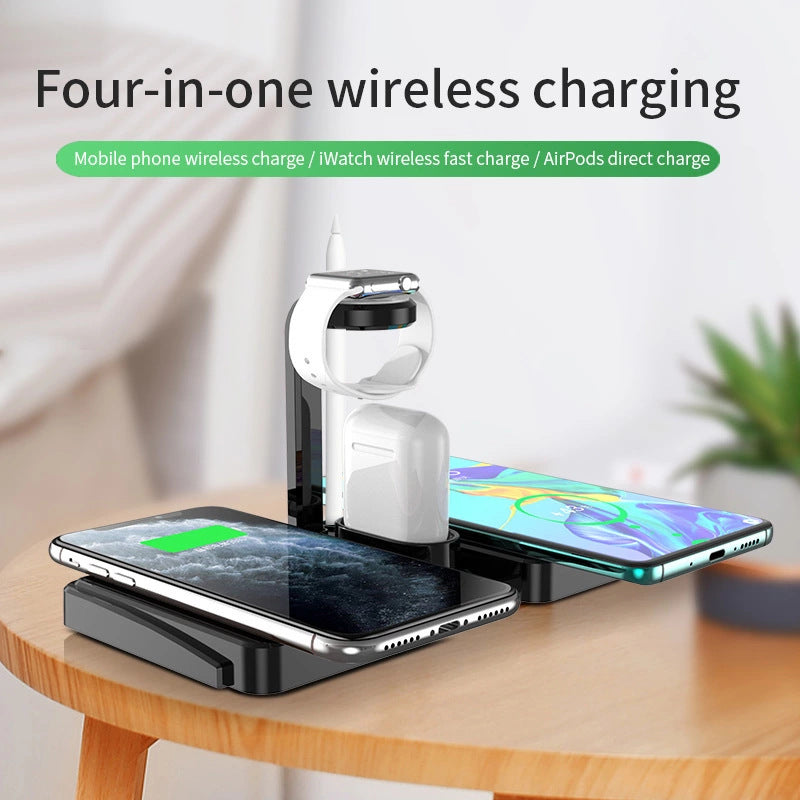 All-in-One 4-in-1 15W Fast Wireless Charging Station for iPhone, Apple Watch & AirPods