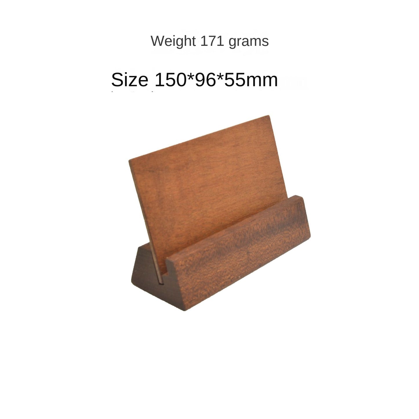 Solid Wood Desktop Display Stand - Wooden Business Card, Photo & Calendar Card Holder Base
