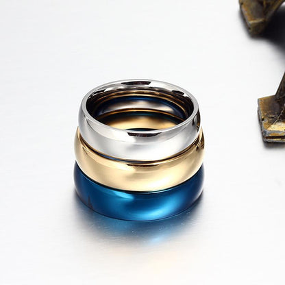 Vnox 6mm Classic Plain Polished Wedding Ring / Simple Comfort Fit Stainless Steel Band for Men and Women