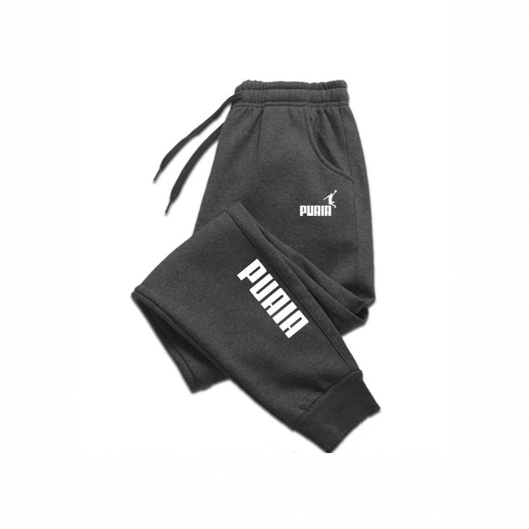Unisex Cotton Casual Long Sweatpants for Autumn and Winter Sports