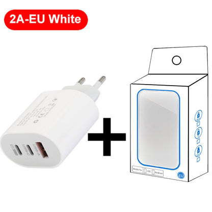 Multi-Port USB & PD Travel Wall Charger - US and European Standard Mobile Phone Charging Head