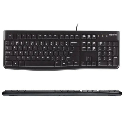 Logitech K120 Wired Keyboard - Full-Size USB Desktop Computer Keyboard with Spill-Resistant Design for Office & Home