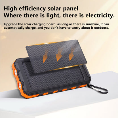 20000mAh Rugged Solar Power Bank with Compass & Dual Flashlight - Outdoor Waterproof Portable Charger